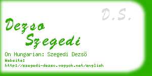 dezso szegedi business card